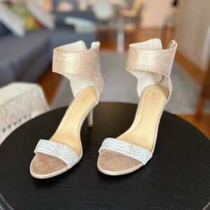 Levity heels with ankle strap.